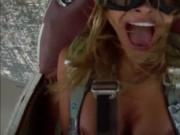 Four gorgeous massive tits babes snowboarding while nak