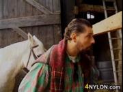 Interracial Group Sex In The Barn