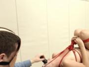 fine BDSM anal action with rope and fucker