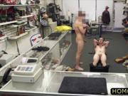 Hot gay ass fucked for cash in the shop
