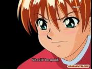 Roped hentai gets fingering her clitoris and nipples