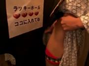 Subtitled Japan hotel hallway glory hole group blowjobs