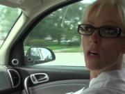 Elegant blonde mommy seducing teen muscled stud