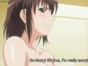Pervert anime babe with milky boobs