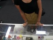 College girl sells her old book to buy a new textbook