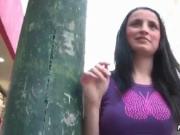 Nasty brunette girl gets horny getting her feet rubbed