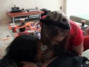 Teens eating dick after dick in cosplay orgy
