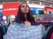 Flawless czech kitten is tempted in the hypermarket and