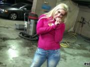 Hot blond Eurobabe Ellen fucked in the parking lot for