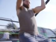 Jock gets asshole banged by long dong in gym
