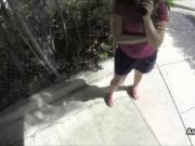 Public bathroom quickie with broke teen