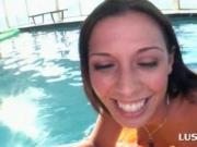 Hot ass chicks flashing wet horny twats at a pool sex p