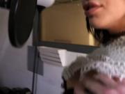 Latina Selena Santana gets fucked in a recording studio