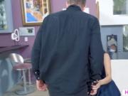 Cute Ember gets her pussy pounded hard by her stepdad