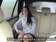 Busty sexy brunette fucks in taxi