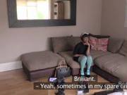 Hot ebony babe got anal fingered at casting