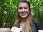 Hot Misha Cross flashes tits to a stranger for cash