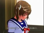 Shy 3D anime schoolgirl show tits