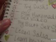 Hot brunette babe gets horny jerking an hard cock by Le