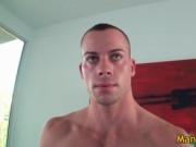 Attractive cute face sexy stud Steven sucks stiff erect