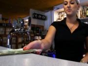 Real amateur barmaid Lenka ripped and jizzed on perky t