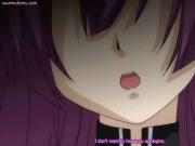Anime redhead jerking a dick