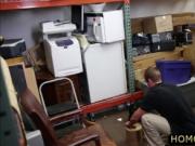 Firm ass blonde dude holed in the shop