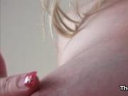 Cute pregnant babe gets horny rubbing her shaved pink p