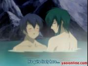 Couple of hentai boys getting hot bath in a pool