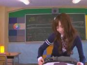 Subtitled POV CFNM Japanese schoolgirl class handjob