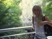 Hot euro babe gets laid in public