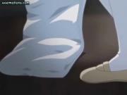 Anime frets dick with her big tits