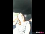 Hottie Sucks Off Her BF In The Car