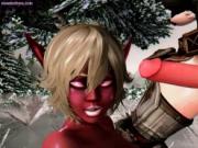 Ghotic animated babe gets cock