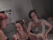 3 lesbian teen girls pissing