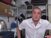 A lusty white dude needs money so he sucks big blakc pe
