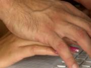 Fresh jizz in mouth of a nasty slut
