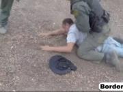 Skinny teen gets banged by horny border guard