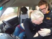 Saucy blonde babe Lexi Lou pounded by driving instructo