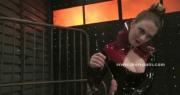 Man used like a sex toy by mistress with big boobs dres