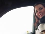 Cute hitchhiker sucks on a fat cock in POV style