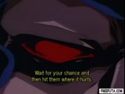 Tied up hentai shemale gets hard