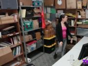 Doggy style pounding for thief Bobbi in office