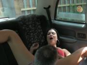 Pierced pussy amateur fucks in cab