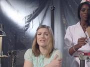 Ebony nurse anal fucks brunette patient