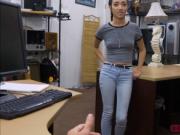 Kiley Jay fucks Shawns hard cock in the office for mone