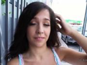 Latina cutie gets paid in public for fuck