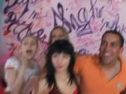 Two dudes nail two sexy sluts
