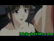 Pretty anime shemale penetration fun on floor