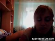 Attractive blond chick having fun on web cam by ManyTee